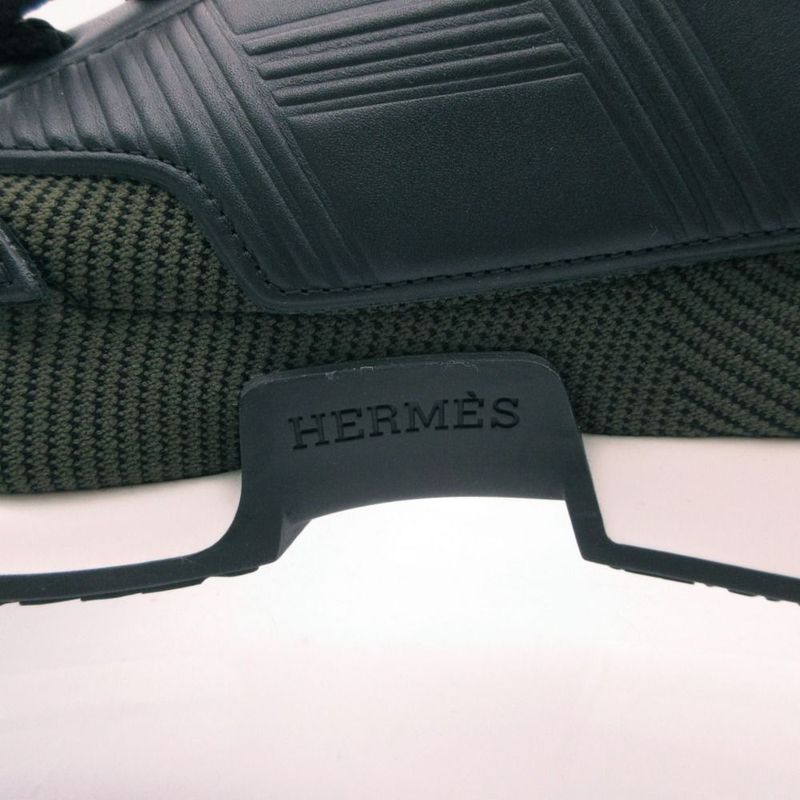 Hermes Athlete Sneakers Shoes Dark Green 42