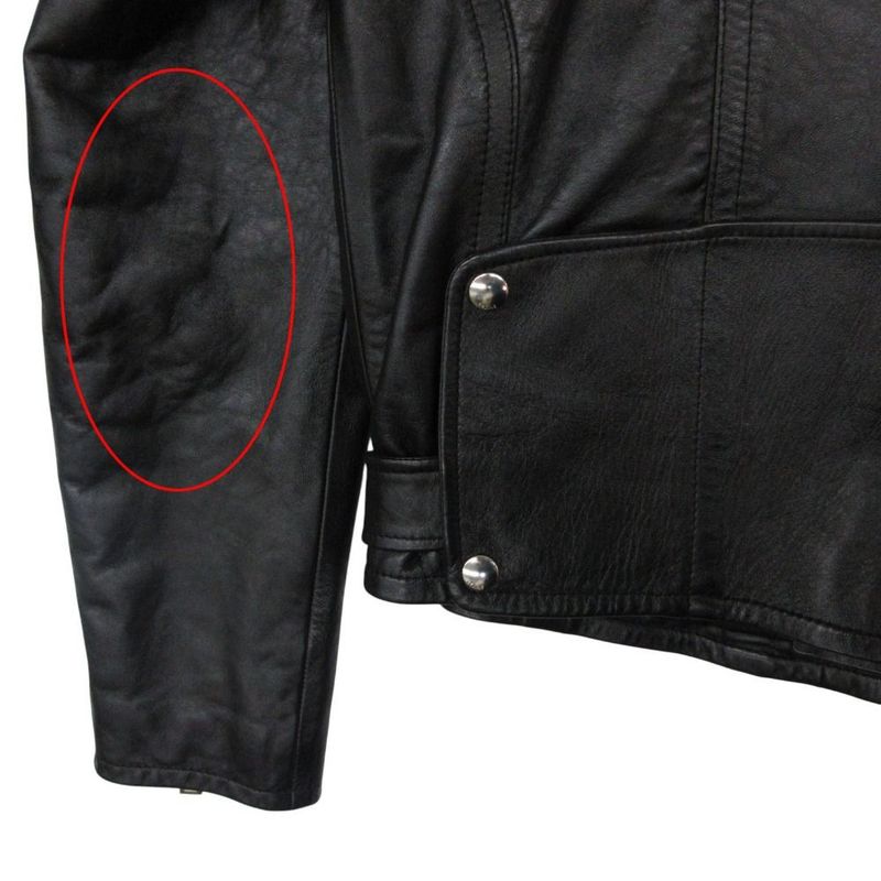 Celine Classic Biker Double Riders Leather Jacket Black 46