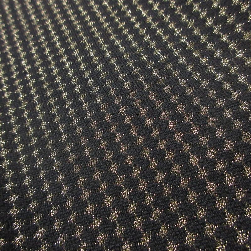 Gucci Logo Plate Jacquard Knit Sweater Pullover Top Long Sleeve Black Gold XS