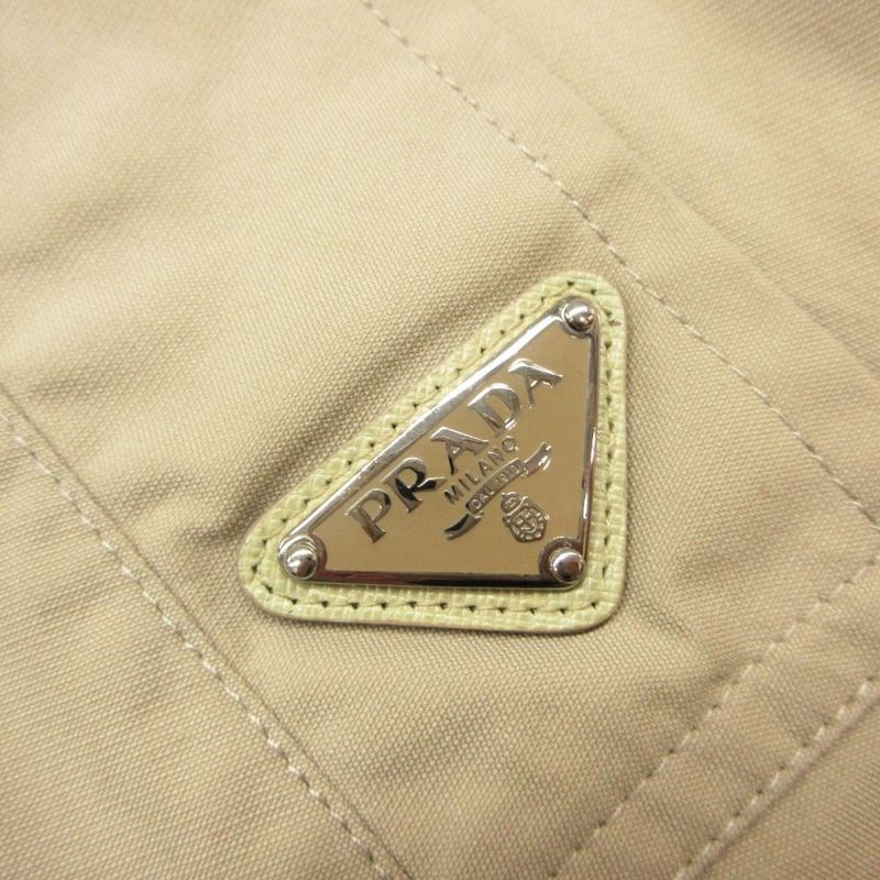 Prada Triangle Logo Pocket Overcoat Outer Beige