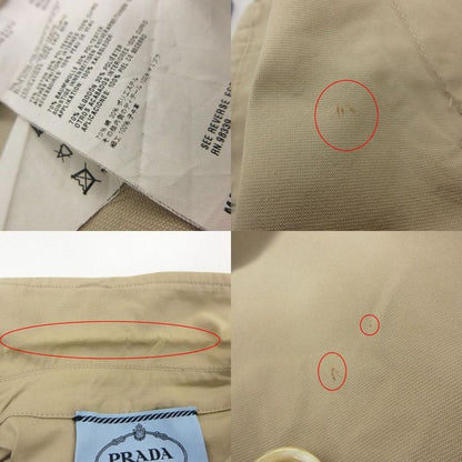 Prada Triangle Logo Pocket Overcoat Outer Beige