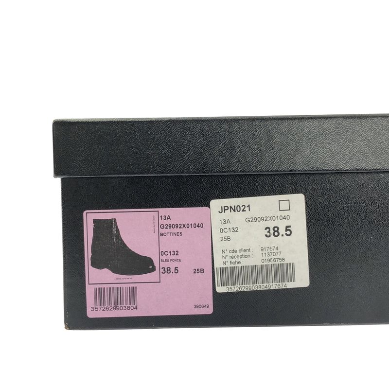 Chanel Leather CC Logo Side Zip Short Boots 38 Black