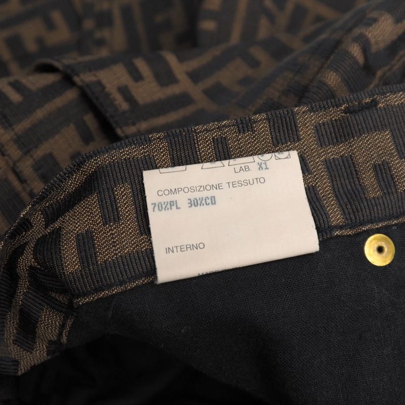 Fendi Vintage Pants 42 Zucca Double Tapered
