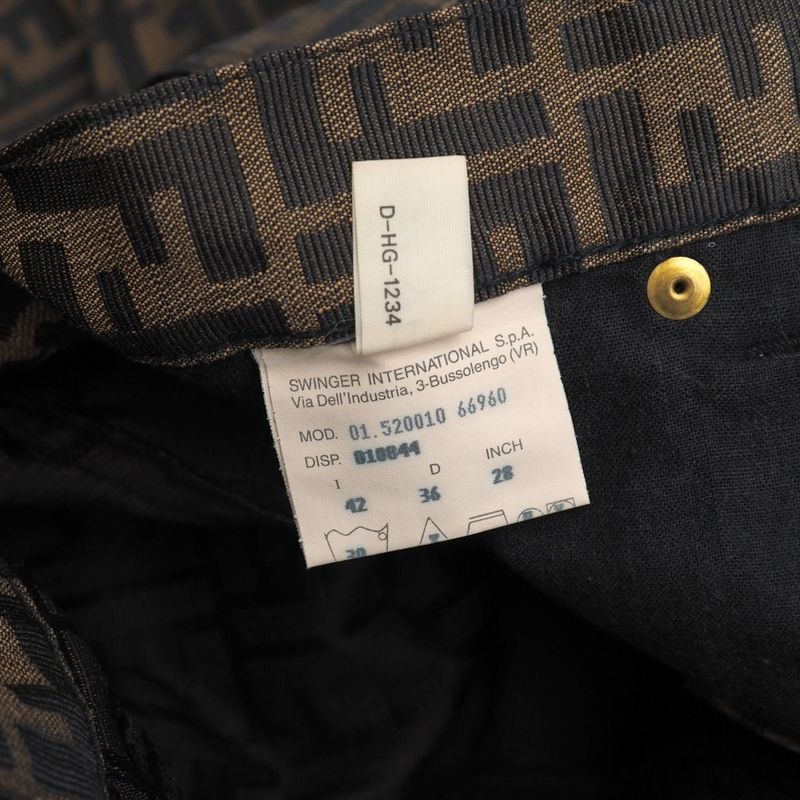 Fendi Vintage Pants 42 Zucca Double Tapered