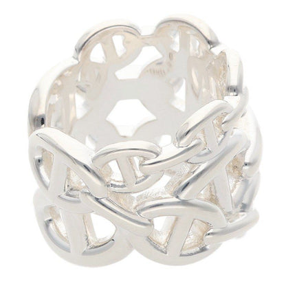 Hermes Chaine D'ancre Enchainee GM Silver Ring 52