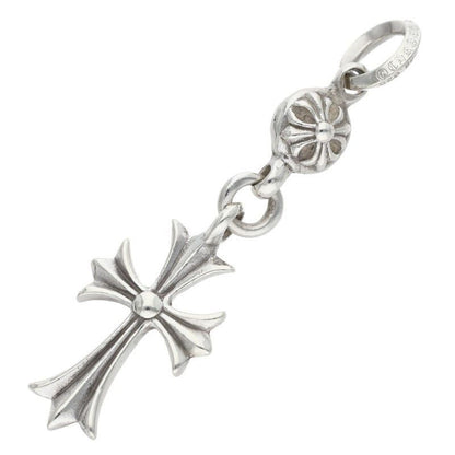 Chrome Hearts Tny CH Crs 1 Ball Tiny Ch Cross Charm Silver Necklace Top