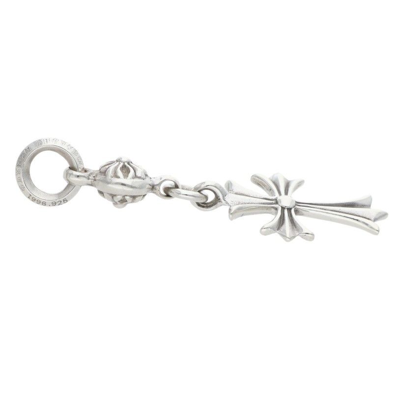 Chrome Hearts Tny CH Crs 1 Ball Tiny Ch Cross Charm Silver Necklace Top