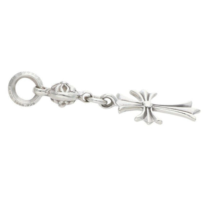 Chrome Hearts Tny CH Crs 1 Ball Tiny Ch Cross Charm Silver Necklace Top