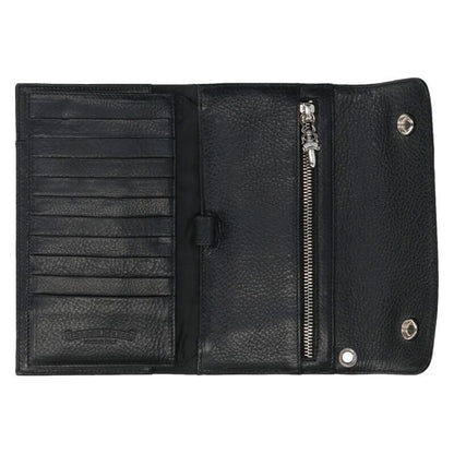 Chrome Hearts Wave Cross Ball Button Leather Wallet