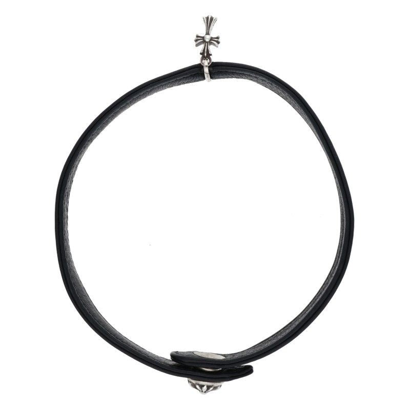 Chrome Hearts Baby Leather Choker with Fat Necklace