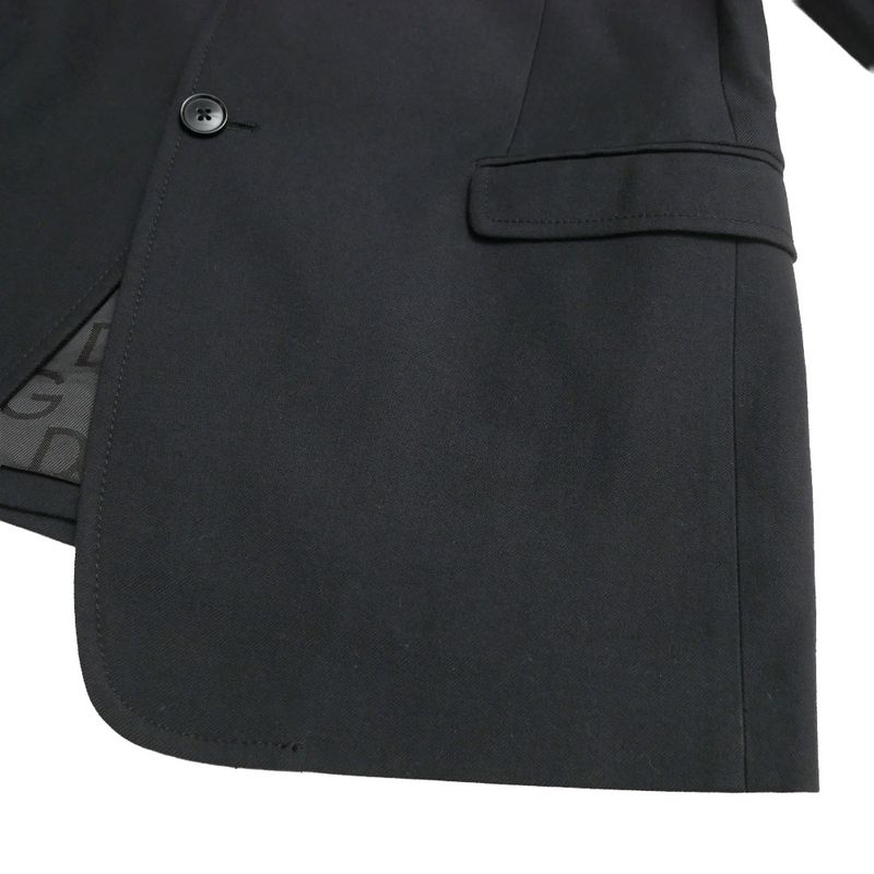 Dolce & Gabbana Tailored Jacket 54 Sheepskin Trim Blue Leather Single