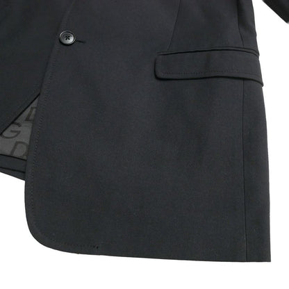Dolce & Gabbana Tailored Jacket 54 Sheepskin Trim Blue Leather Single