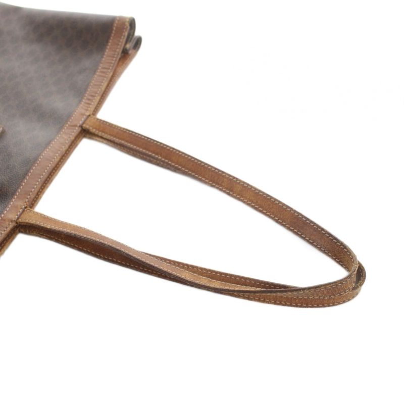 Celine Vintage Tote Hand Leather Macadam Triomphe Logo All Over Pattern Brown