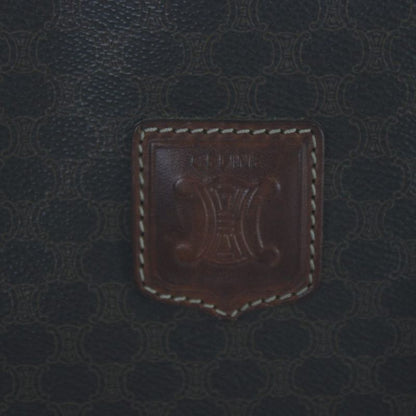 Celine Vintage Tote Hand Leather Macadam Triomphe Logo All Over Pattern Brown