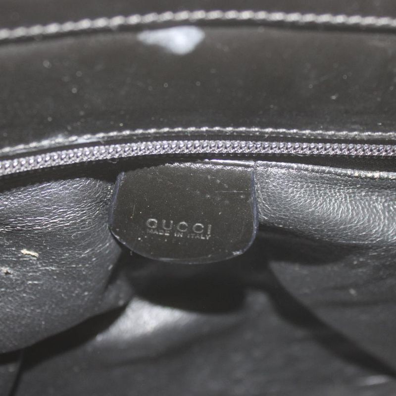 Gucci Bamboo Handbag Tote Leather Black