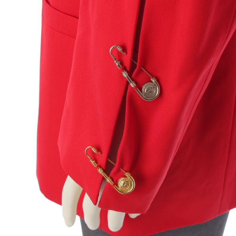 Versace Gianni Medusa Safety Pin Jacket Red