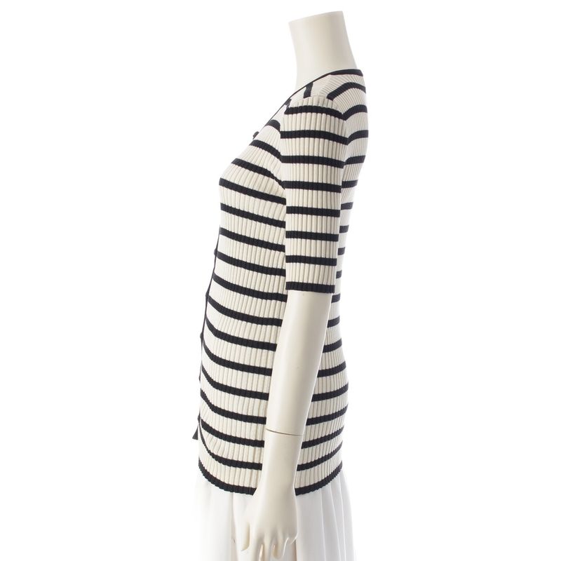 Chanel Cotton CC Logo Border Knit Ensemble Black White 40 Cardigan