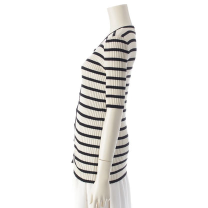 Chanel Cotton CC Logo Border Knit Ensemble Black White 40 Cardigan