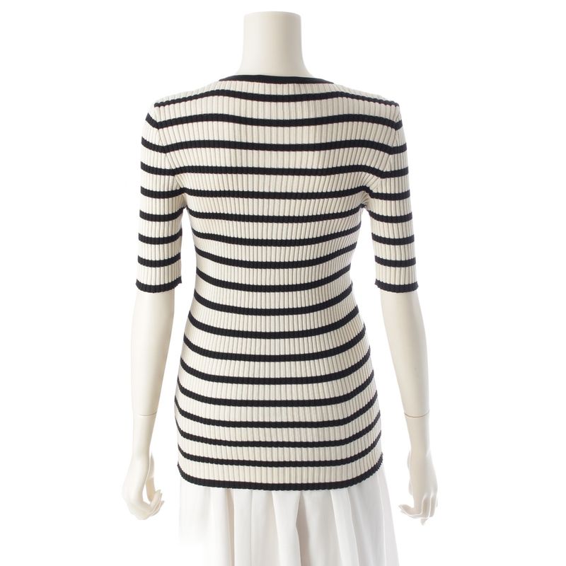 Chanel Cotton CC Logo Border Knit Ensemble Black White 40 Cardigan
