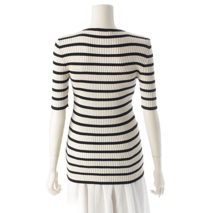 Chanel Cotton CC Logo Border Knit Ensemble Black White 40 Cardigan