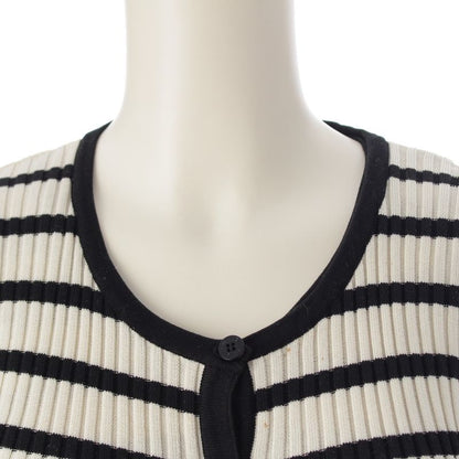 Chanel Cotton CC Logo Border Knit Ensemble Black White 40 Cardigan