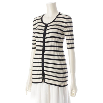 Chanel Cotton CC Logo Border Knit Ensemble Black White 40 Cardigan