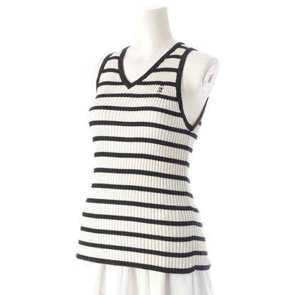 Chanel Cotton CC Logo Border Knit Ensemble Black White 40 Cardigan