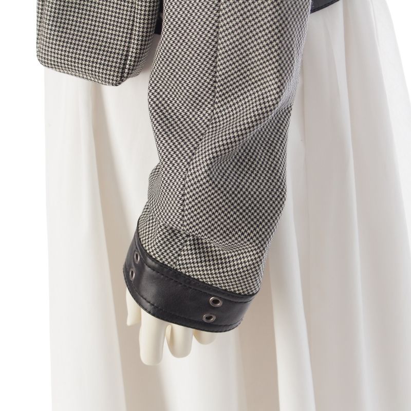 Dior Lamb Leather Wool Galiano Era Houndstooth Jacket Black