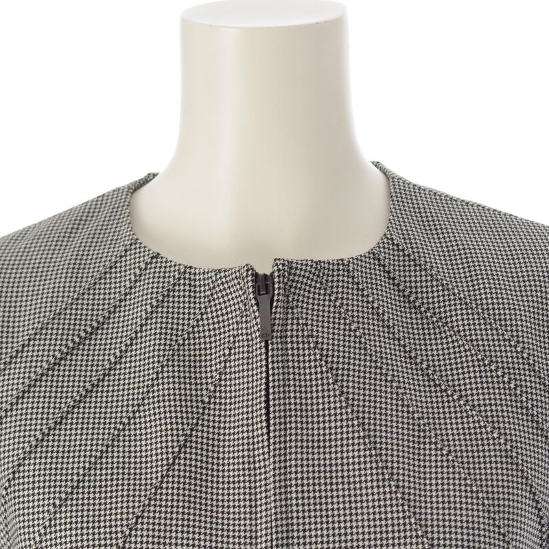 Dior Lamb Leather Wool Galiano Era Houndstooth Jacket Black