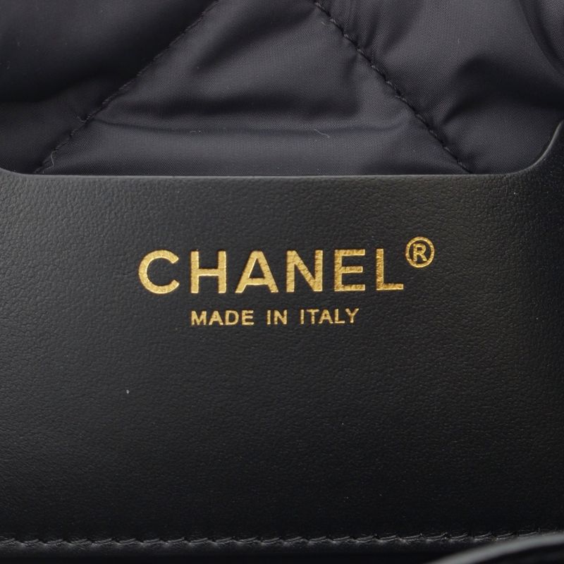 Chanel Cocobichi Large Hobo Striped Shoulder Handbag Pouch Black White