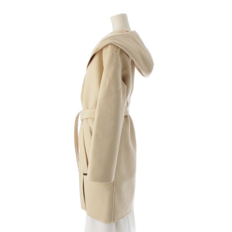 Louis Vuitton Wool Silk Mahina Reversible Wrap Coat Outer Beige 36