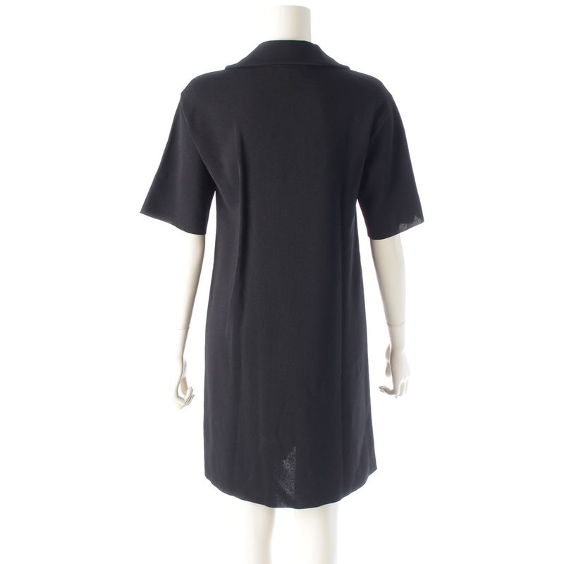 Gucci Ruffle Short Sleeve Dress Black XS