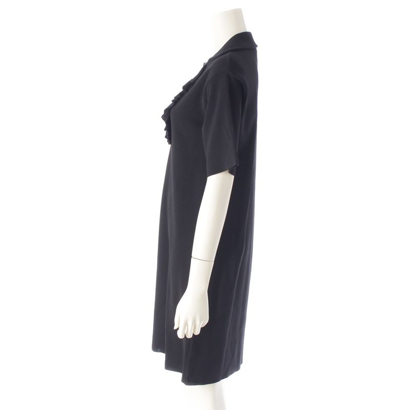 Gucci Ruffle Short Sleeve Dress Black XS