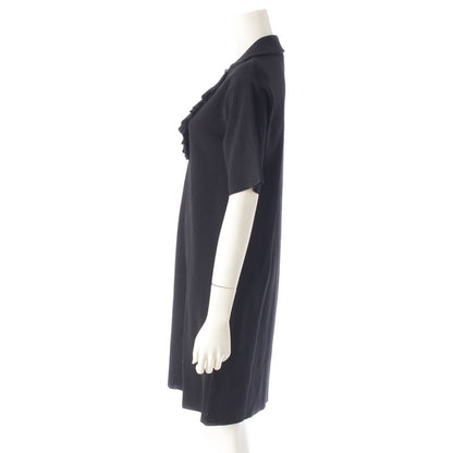 Gucci Ruffle Short Sleeve Dress Black XS
