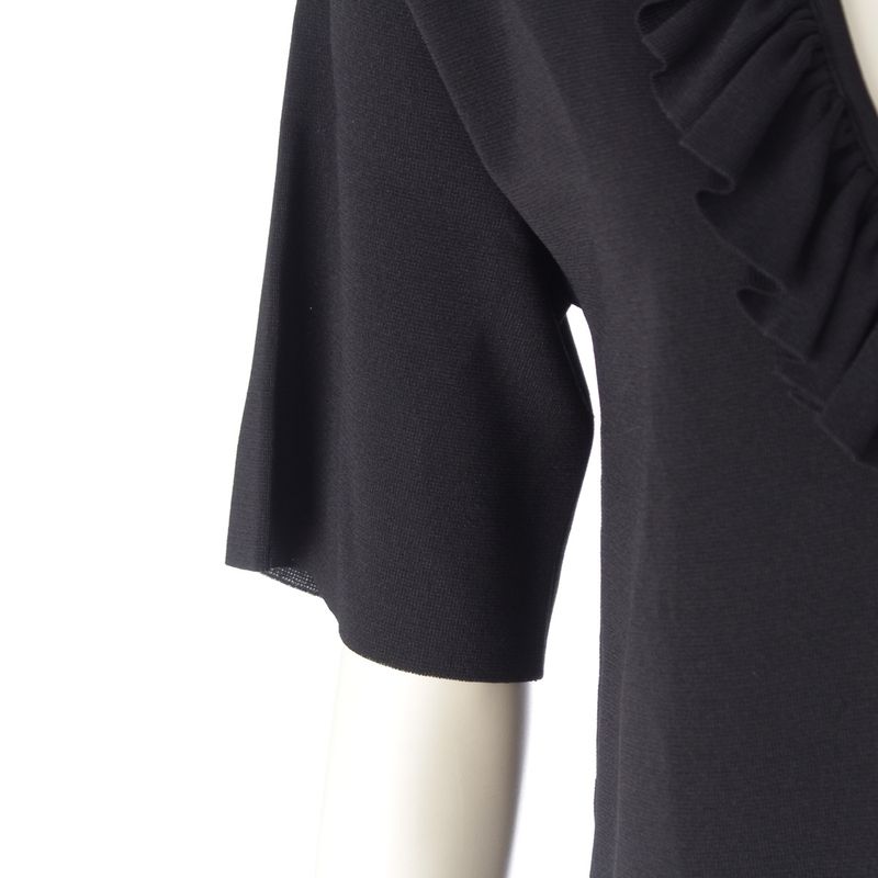 Gucci Ruffle Short Sleeve Dress Black XS