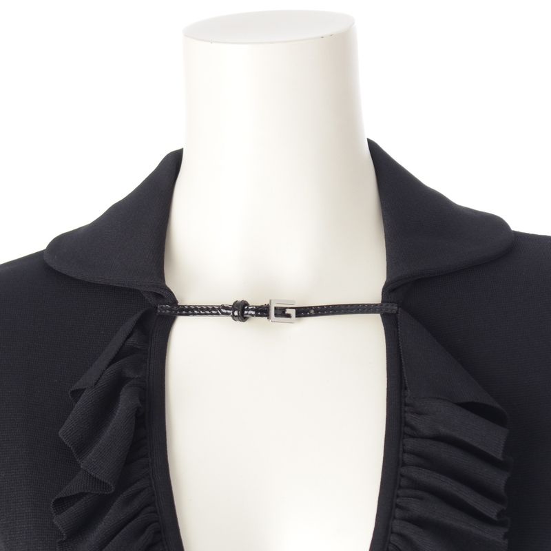Gucci Ruffle Short Sleeve Dress Black XS