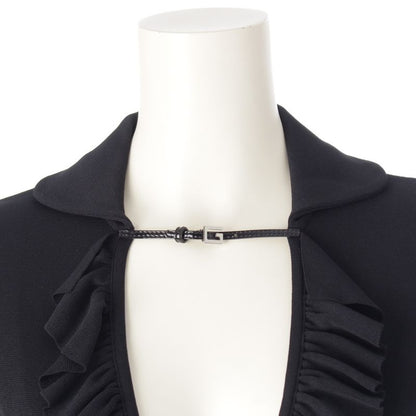 Gucci Ruffle Short Sleeve Dress Black XS