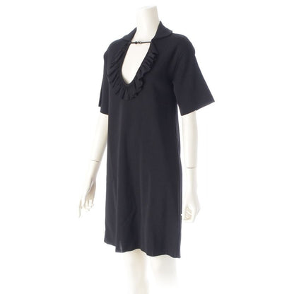 Gucci Ruffle Short Sleeve Dress Black XS