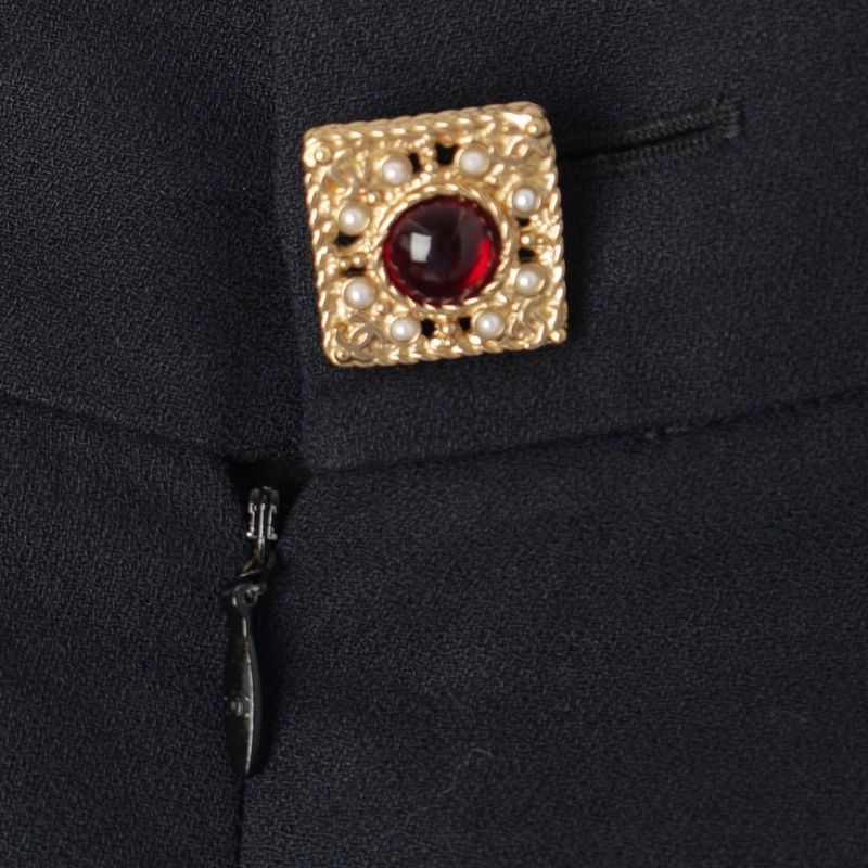 Chanel Wool Blend CC Logo Visual Skirt