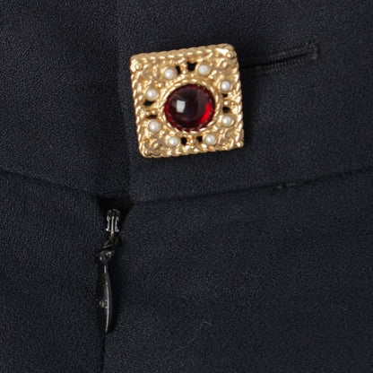 Chanel Wool Blend CC Logo Visual Skirt