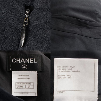 Chanel Wool Blend CC Logo Visual Skirt