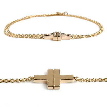 Tiffany & Co 18k Pink Gold T Two Diamond Bracelet
