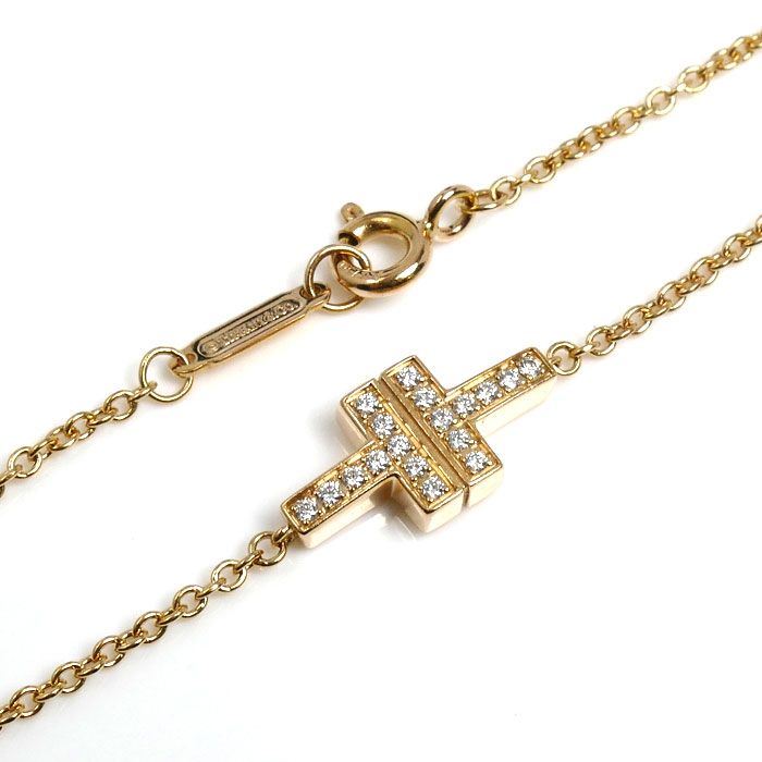 Tiffany & Co 18k Pink Gold T Two Diamond Bracelet