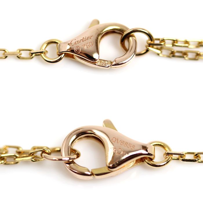 Cartier 18k Pink Gold Damier SM Necklace Diamond