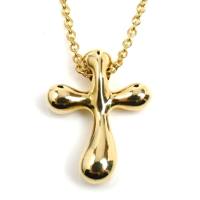 Tiffany & Co 18k Yellow Gold Small Cross Necklace