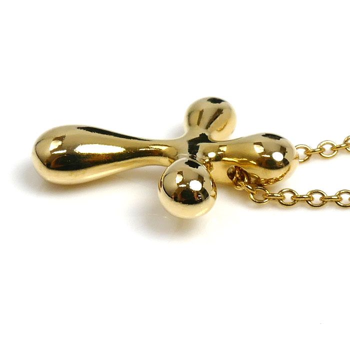 Tiffany & Co 18k Yellow Gold Small Cross Necklace