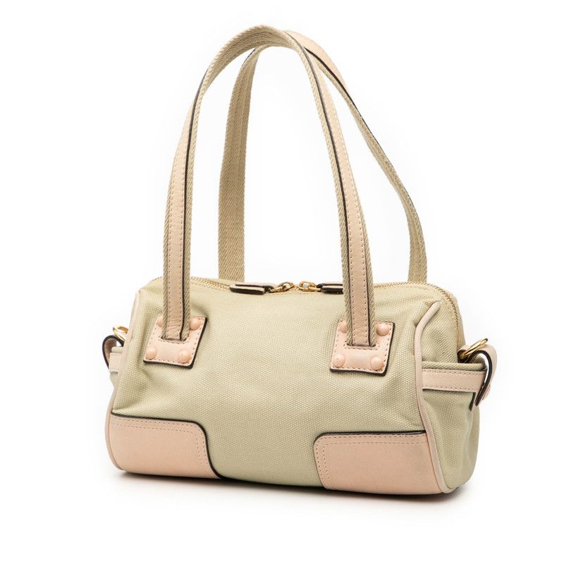 Loewe Anagram Beige Pink Canvas Leather