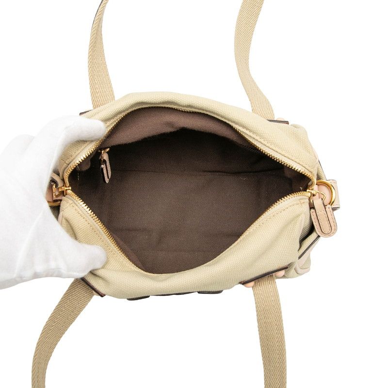 Loewe Anagram Beige Pink Canvas Leather