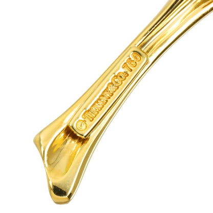 Tiffany & Co Leaf Motif Diamond Brooch 18k YG Yellow Gold 750 Pt