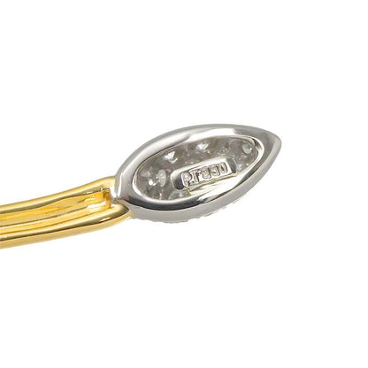 Tiffany & Co Leaf Motif Diamond Brooch 18k YG Yellow Gold 750 Pt